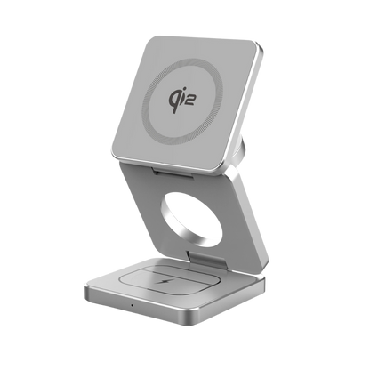 محطة شحن لاسلكي Qi2 15W 3 في 1 للآيفون، ساعة آبل وآيربودز برو